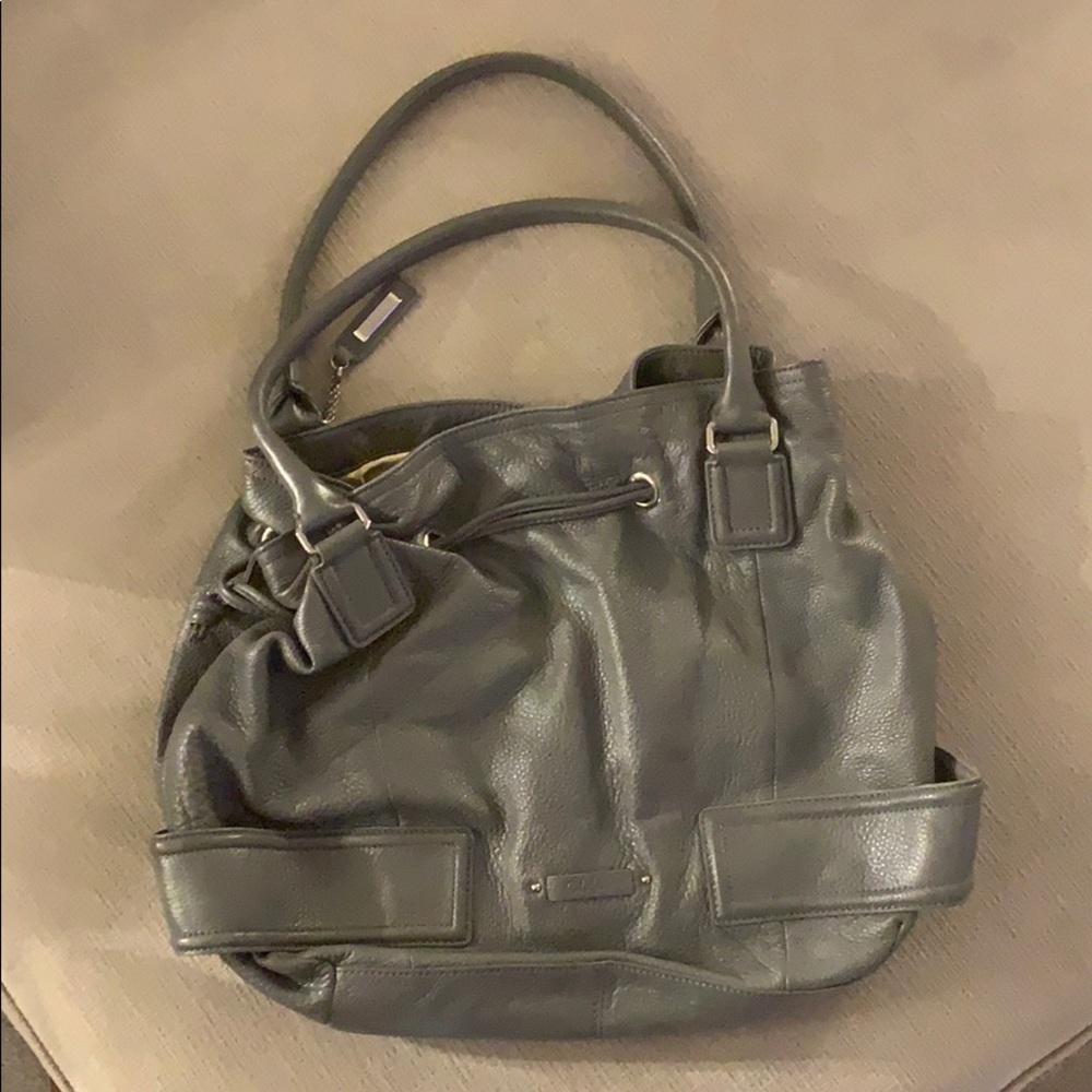 Cole Haan grey leather shoulder bag